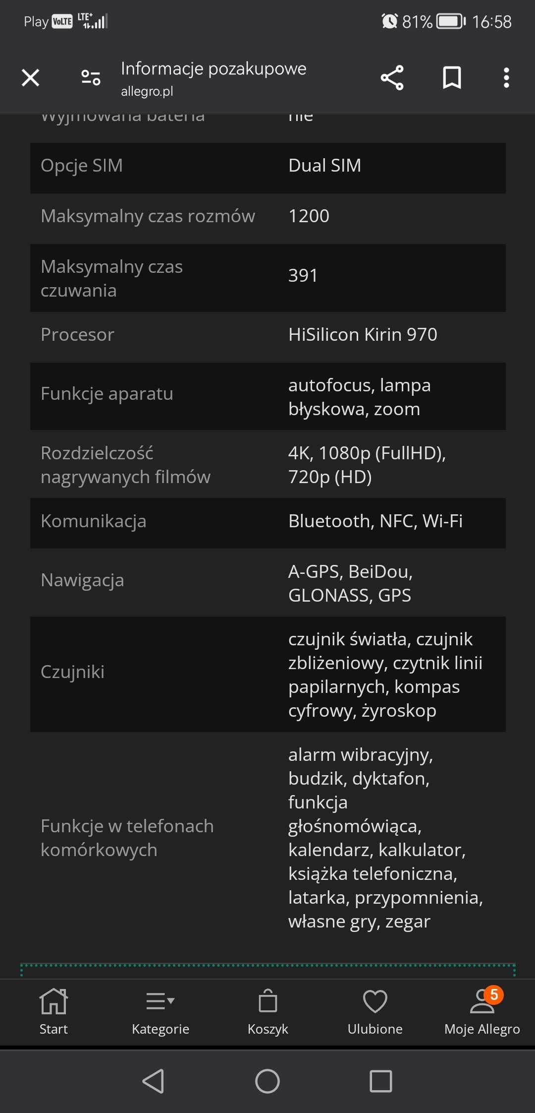 Smartfon Huawei p20 różowy