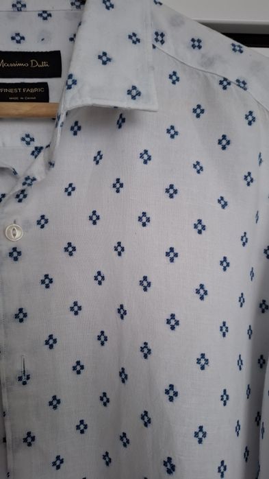 Massimo Dutti. Koszula męska taliowana. Len z bawełną.