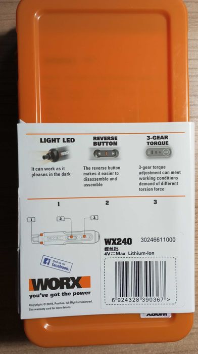 Wkrętak wkrętarka WORX WX240 4v nowy mocny bezprzewodowy