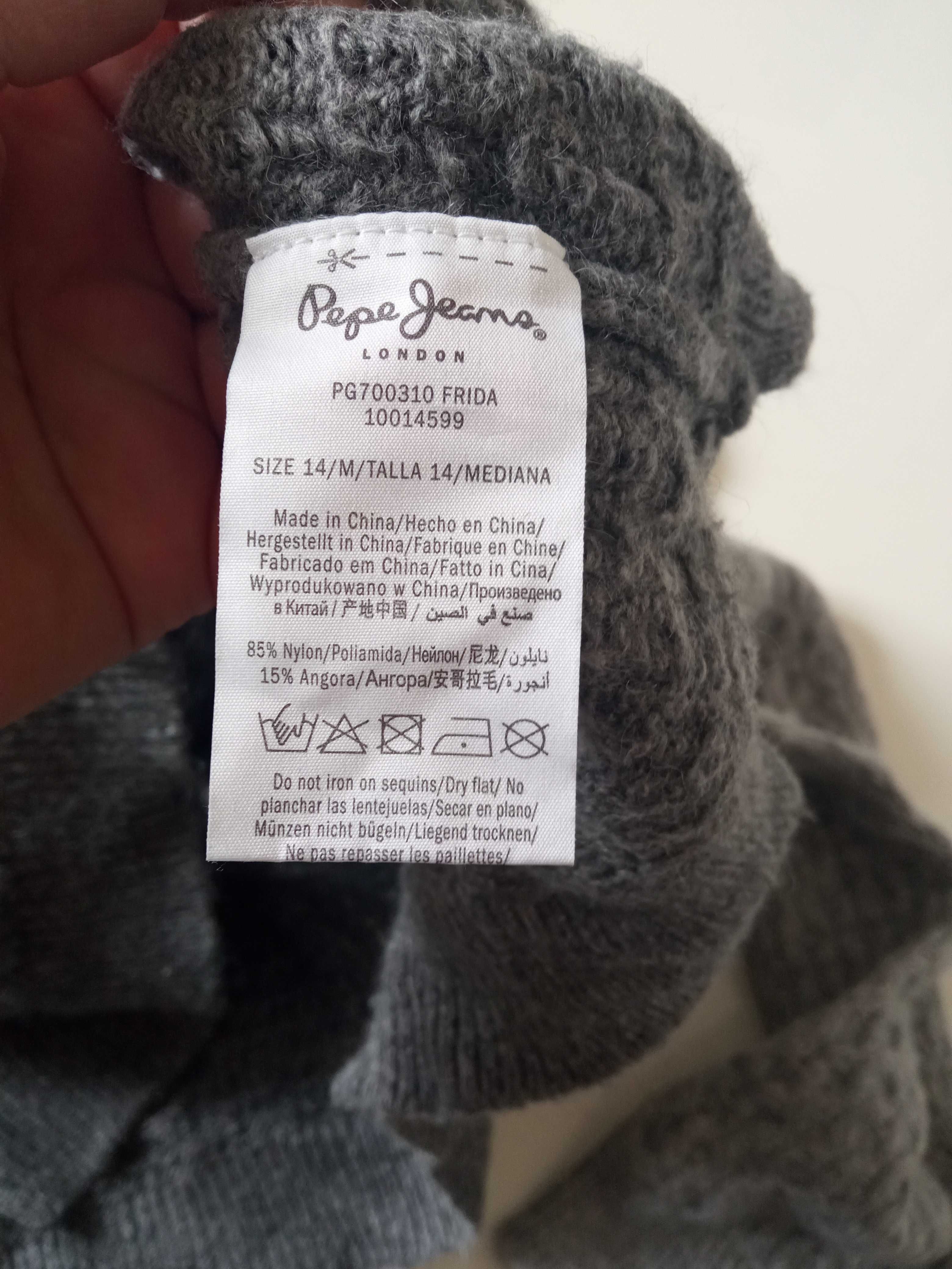 Pepe Jeans damski szary sweterek angora r M