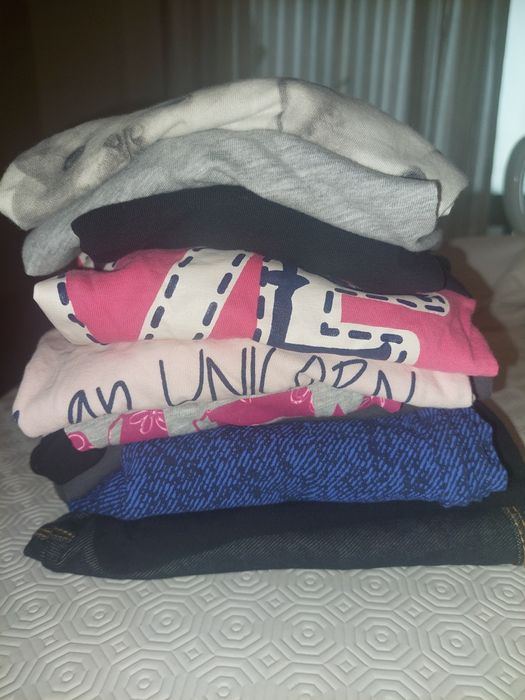 Conjunto T-shirts/ camisolas manga comprida + Leggings tamanho 11-12