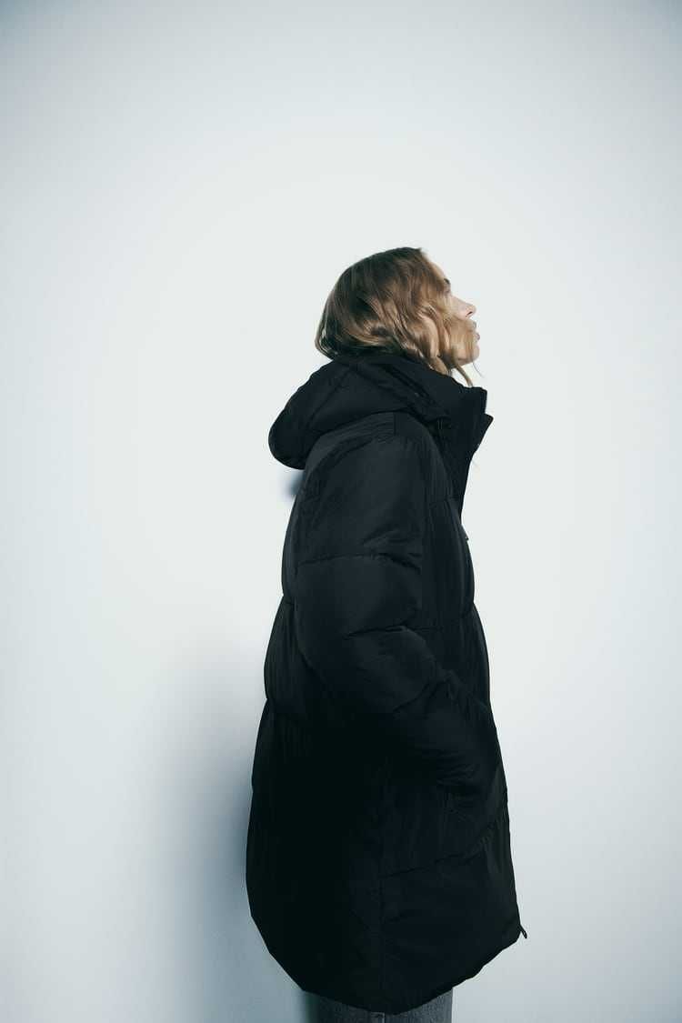 Натуральний пуховик, жіноча куртка Zara (Зара) розмір М