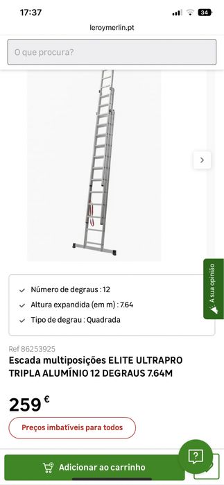 Escada de aluminio