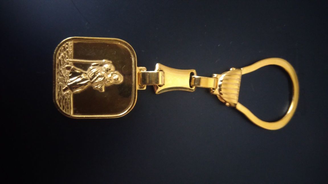 Porta chaves prata dourada
