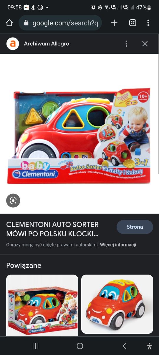 Autko interaktywne baby clementoni nauka angielskiego