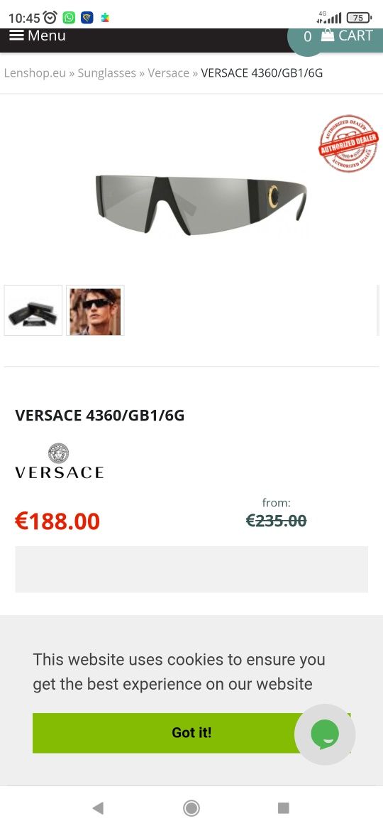Óculos de sol Versace -homem