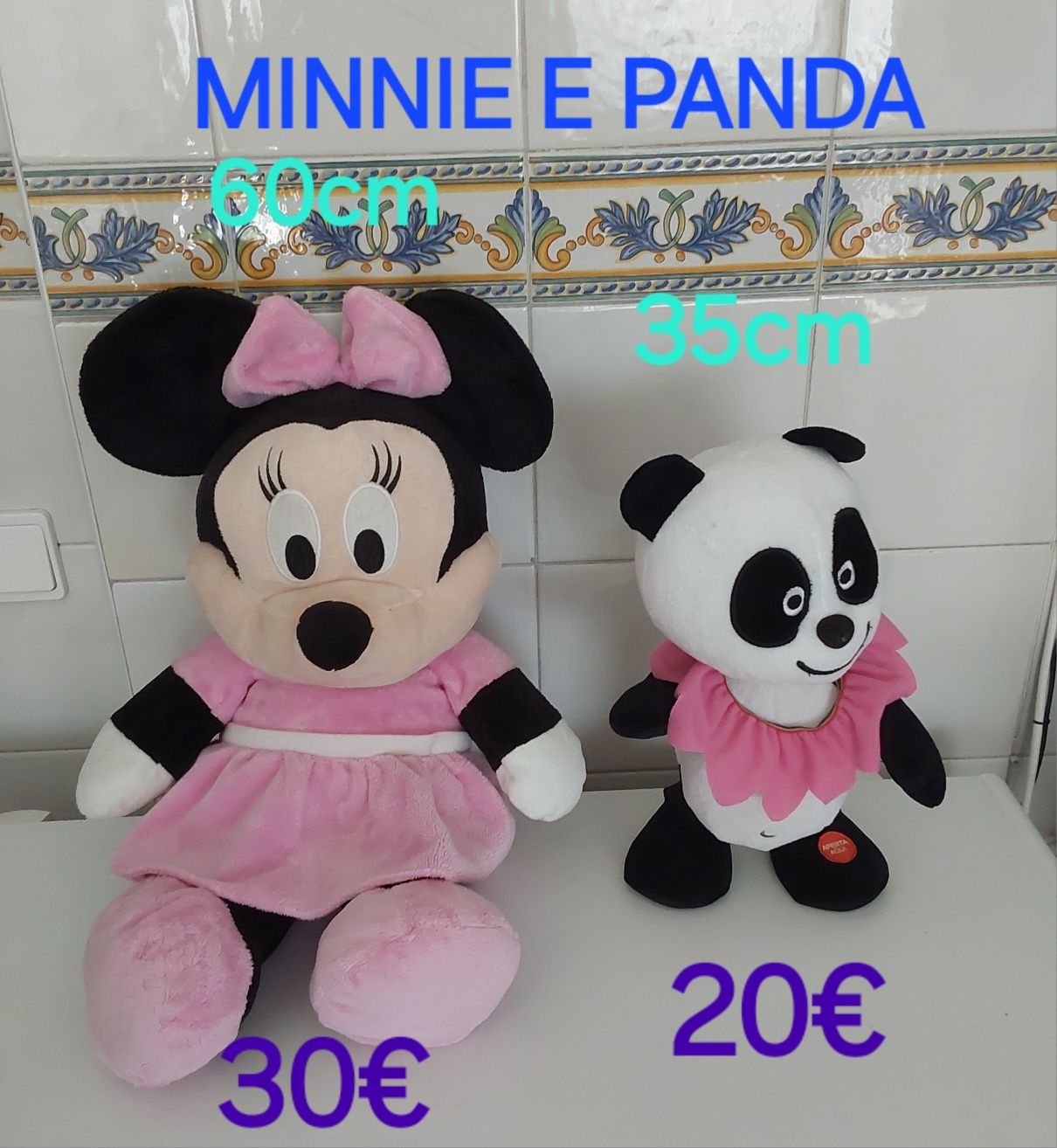 PELUCHE PATO DONALD, MINNIE E PANDA.Brincar,Casa,Quarto,Sala,Colecção.