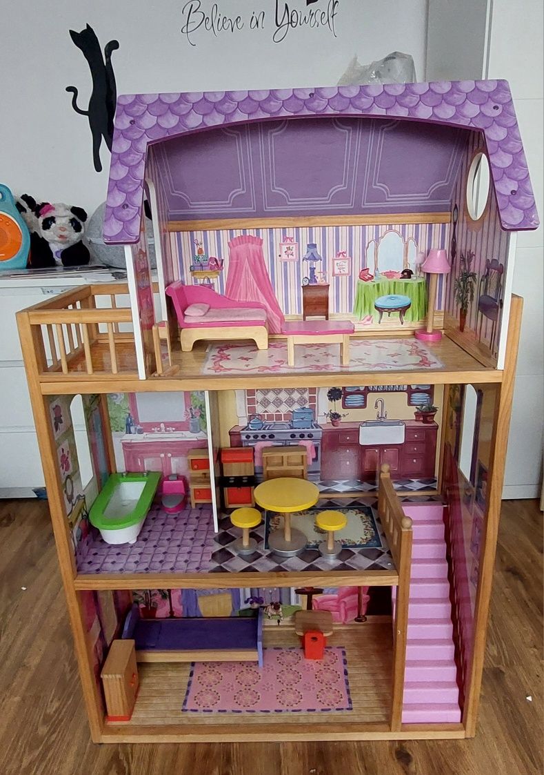 Domek dla lalek + lalki,dodatki,meble i koniki