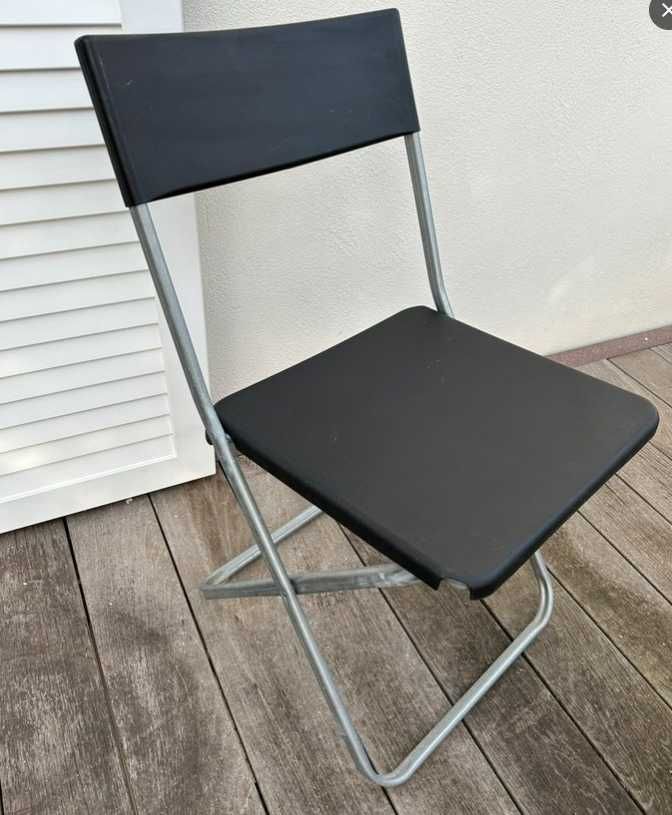 Ikea krzesło czarne, składane Jeff 900.704.04