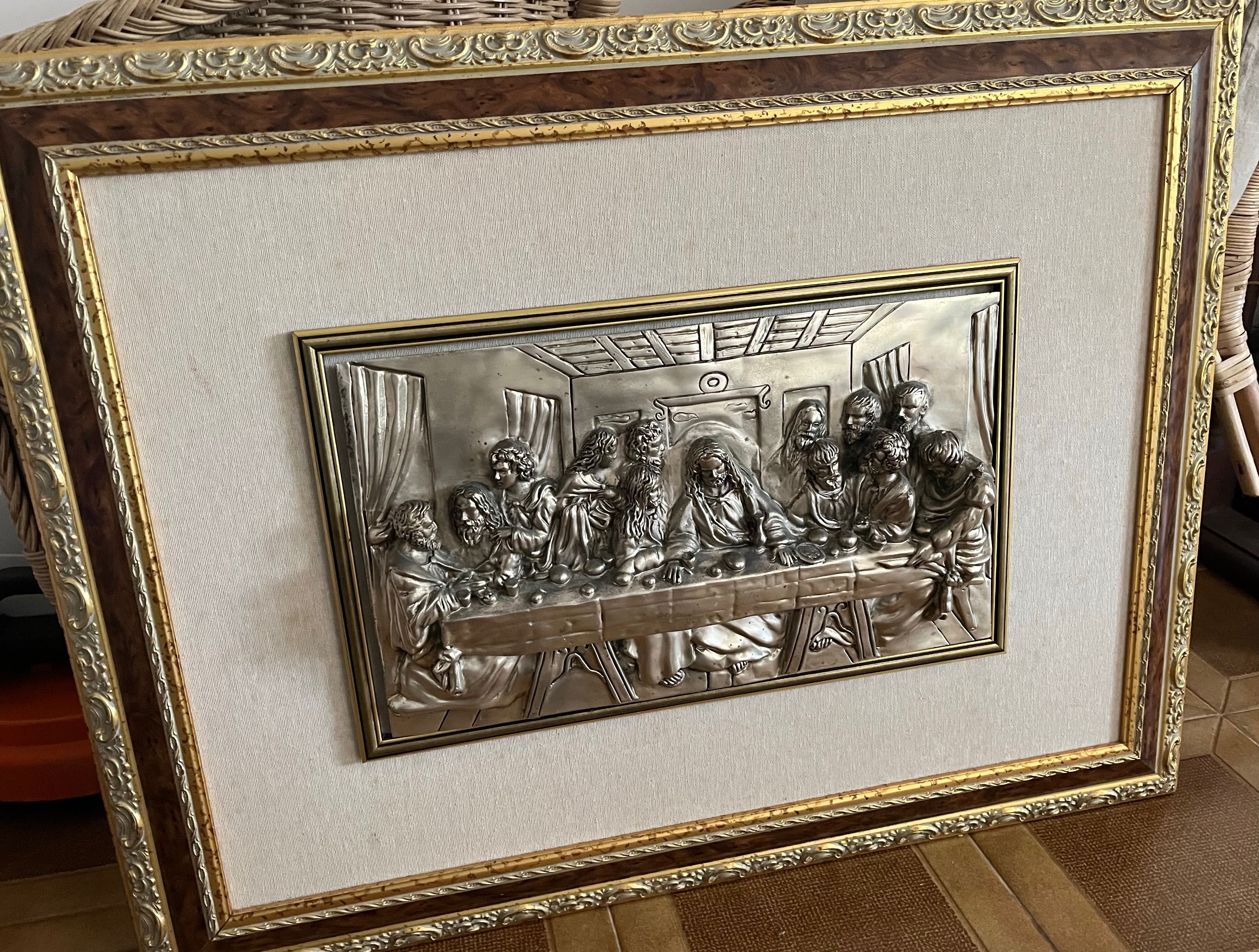 Quadro « A ceia do Senhor » em estanho.