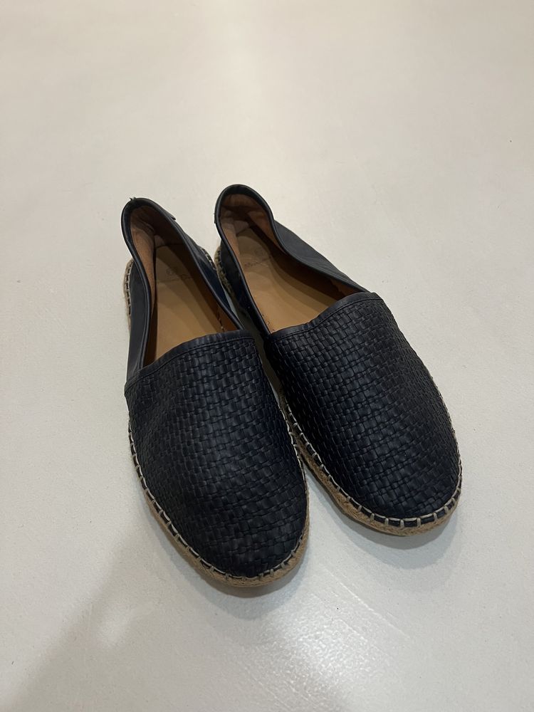 Espadryle skórzane Massimo Dutti 44 granatowe