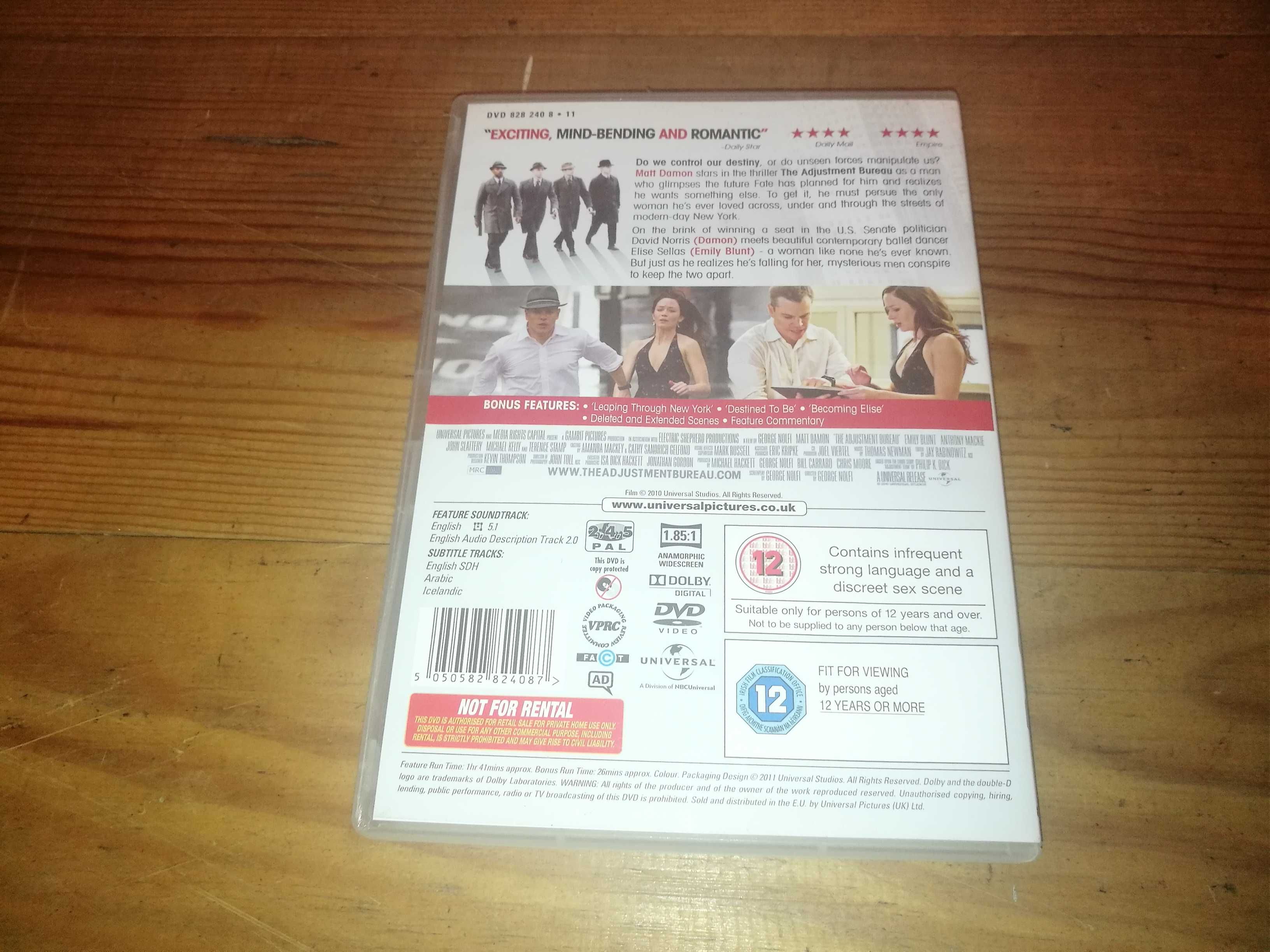 THE ADJUSTMENT BUREAU	DVD (legendagem em Inglês)