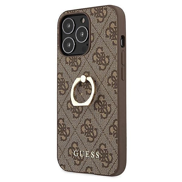 Etui Guess 4G Ring Stand na iPhone 13 Pro / iPhone 13 - brązowe