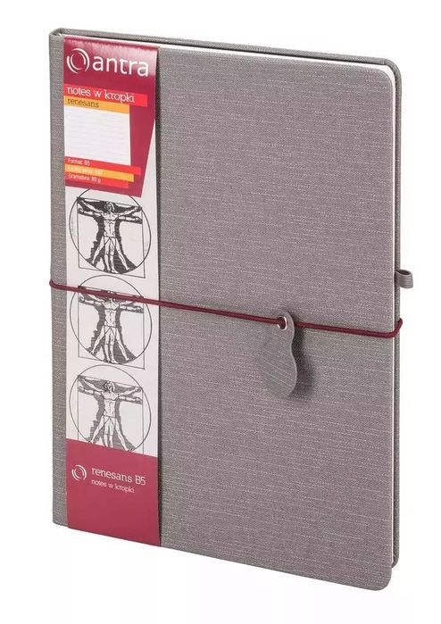 Notes B5 Kropki Renesans Szary ANTRA. Antra. Nowy Produkt