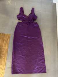suknia fioletowa długa