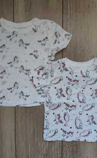 Zestaw dwa T-shirty koszulki Fox & Bunny 68cm