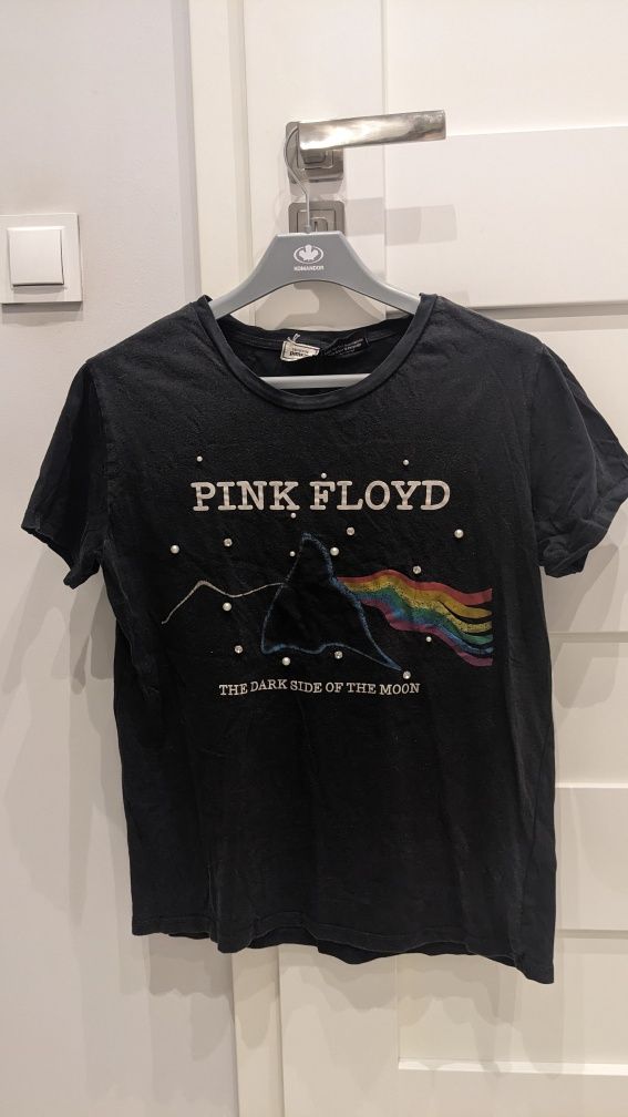 Koszulka t-shirt czarna zespół band Pink Floyd damska napis