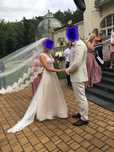 Czarująca suknia ślubna r.38,1000zł Calzedonia z welonem.166/170cm wzr