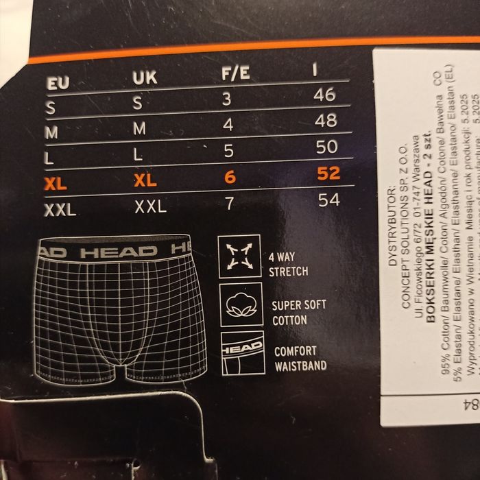 Bokserki męskie Head 2-pack XL