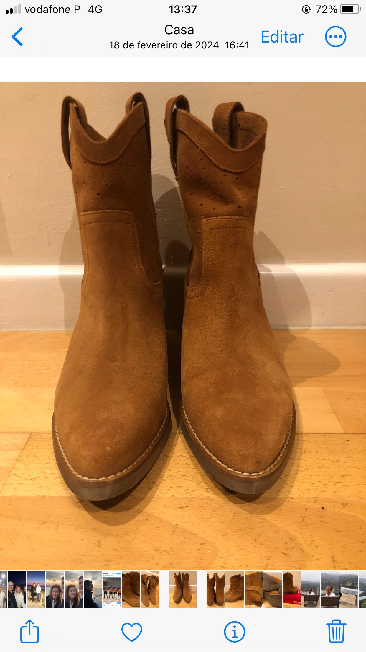 Botas de camurça, cor camel da marca Tapadas