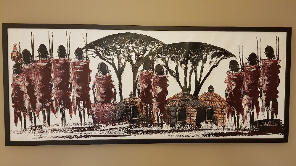 Quadro com motivos Maasai