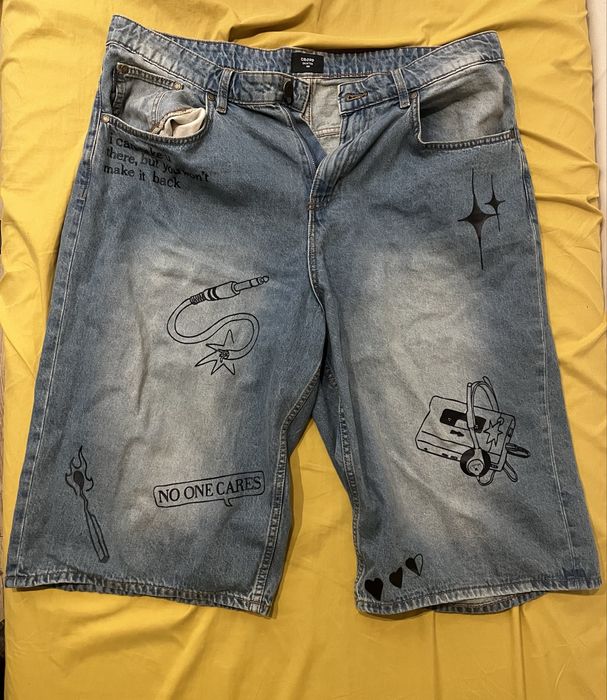 Skejterskie jeansowe szorty baggy Y2K