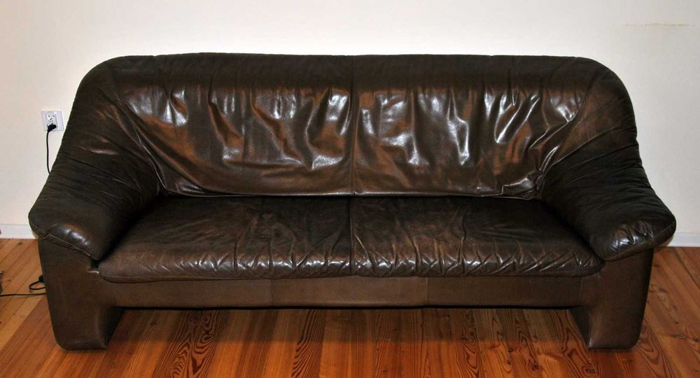 Skórzany zestaw wypoczynkowy - kanapa + 2 fotele