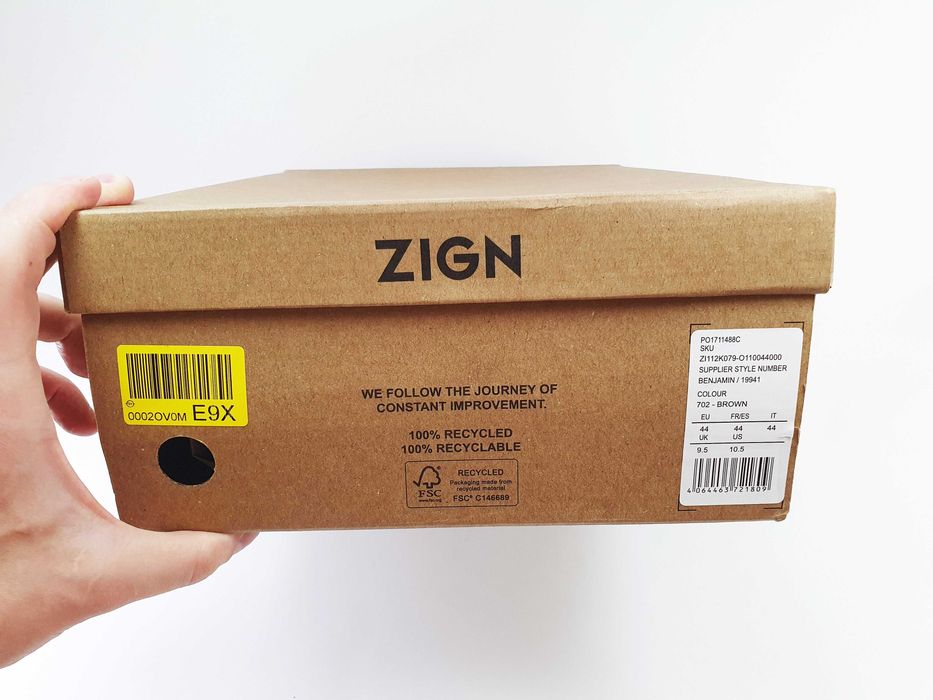 Мужские ботинки челси ZIGN 43 28 см коричневые