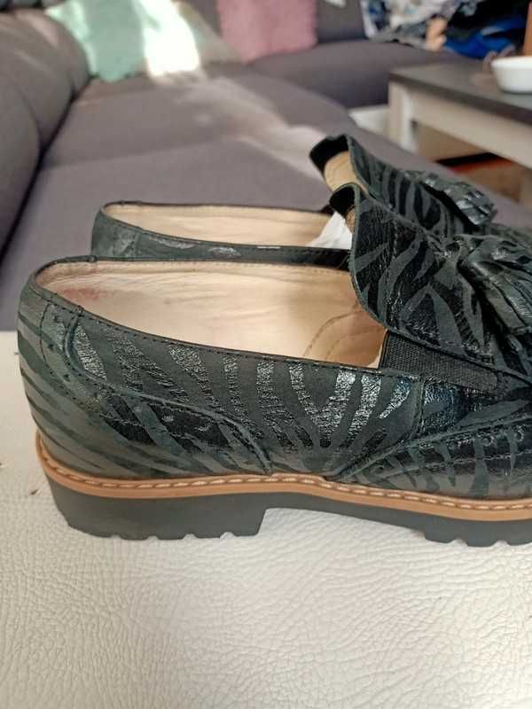 Czarne mokasyny loafersy buty zapato rozmiar 37