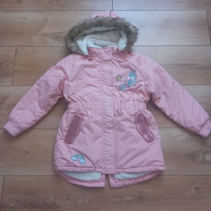 Kurtka kurteczka parka zimowa na zimę różowa dla dziewczynki 122