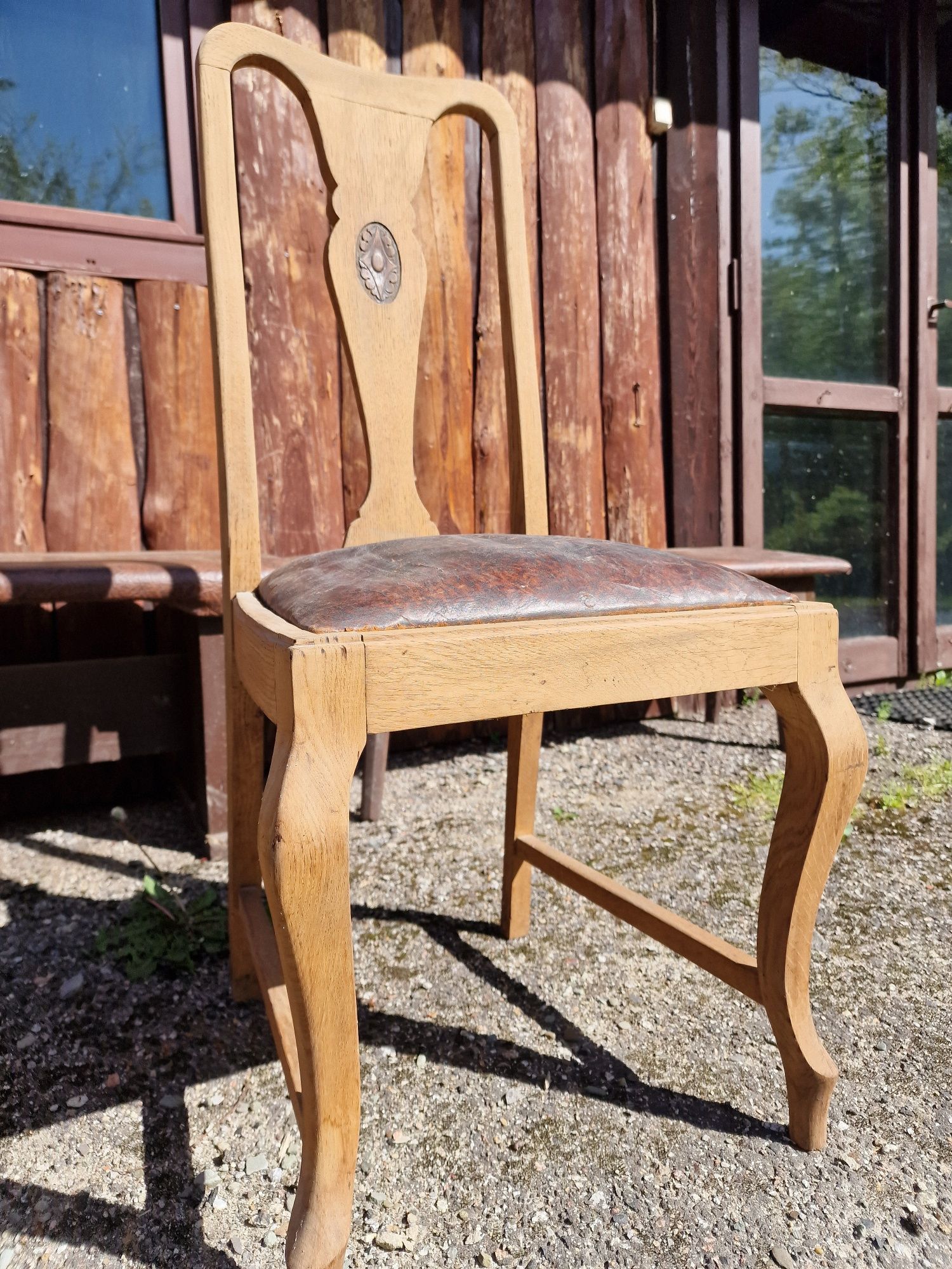 Krzesła do renowacji 3 sztuki solidne drewno