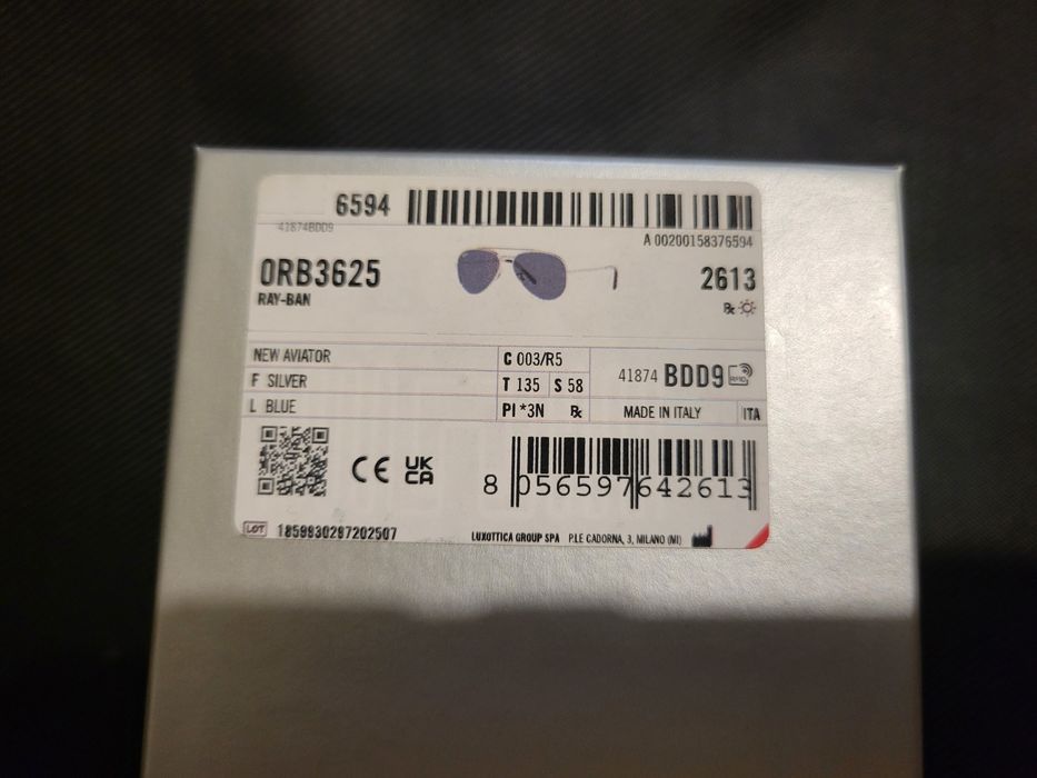 Оригінальні Сонцезахисні Oкуляри RAY-BAN New Aviator