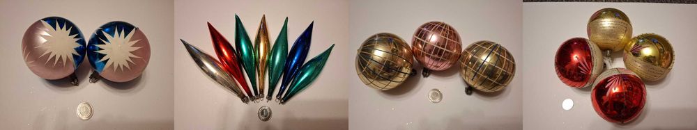 Bombki choinkowe stare, szklane, ręcznie robione, 150 szt.