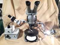 Mikroskop stereo Zeiss Polaryzacja stereoskopowy oświetlacz POL PZO