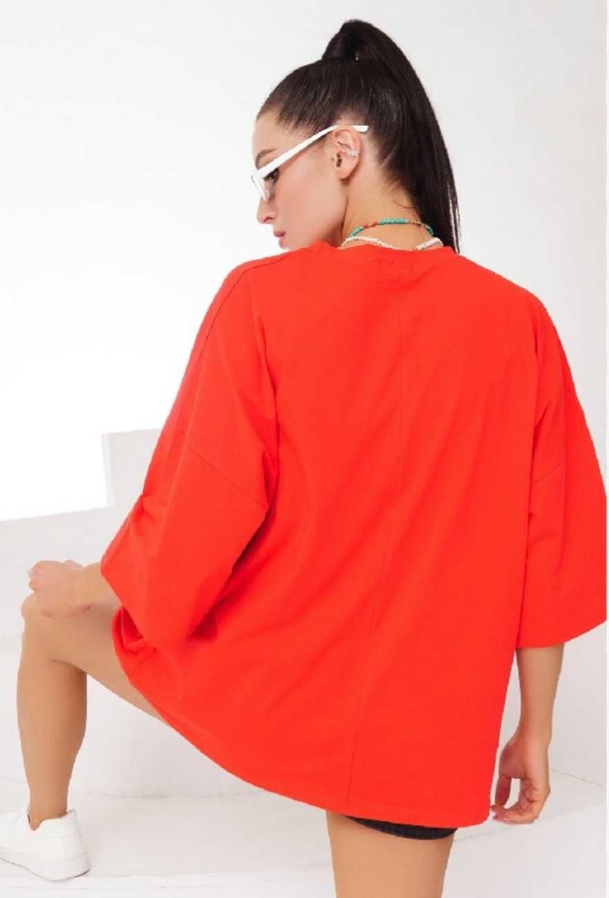 Красивая качественная яркая хлопковая футболка оверсайз Primark L/XL