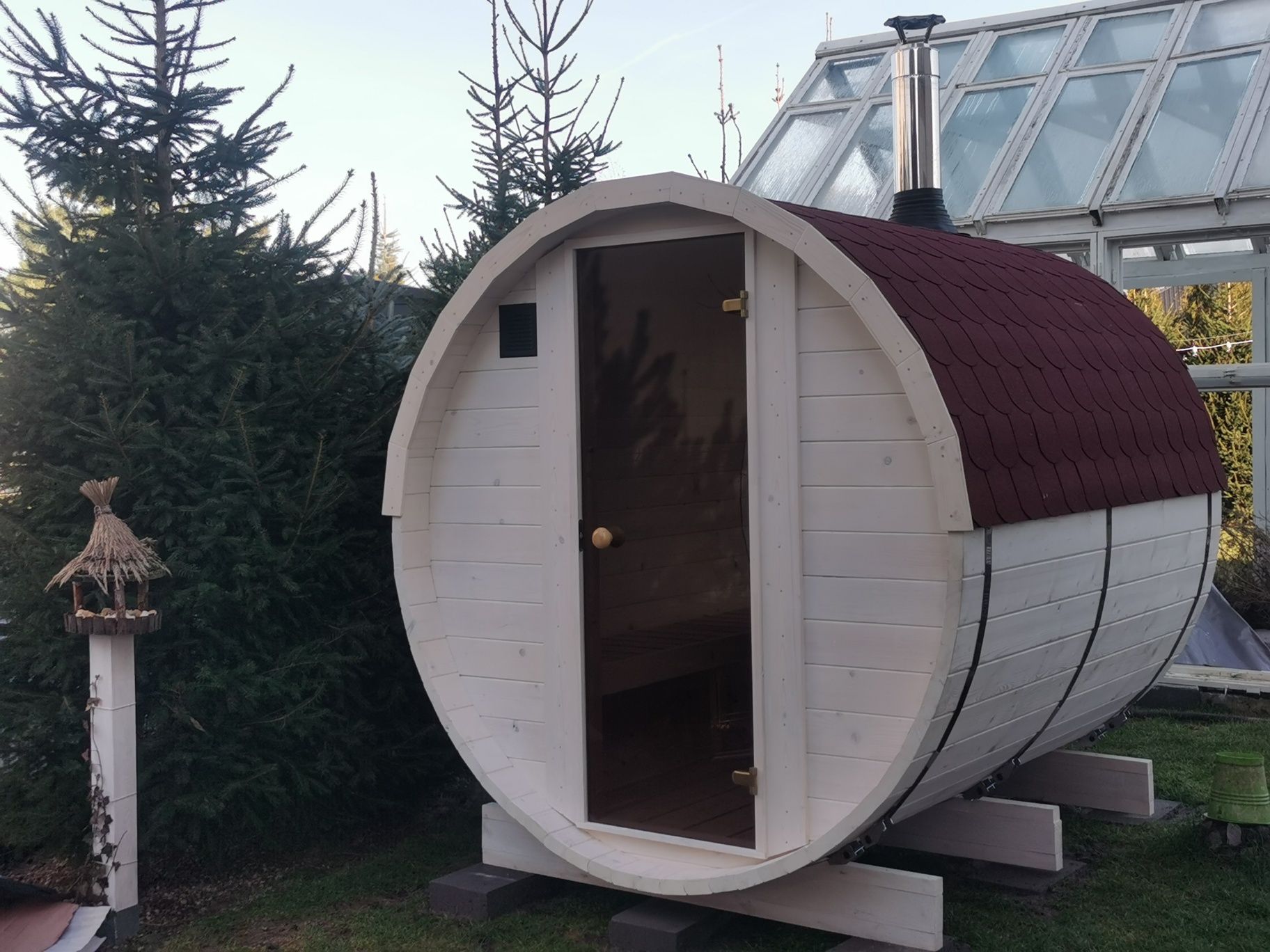 Sauna ogrodowa Pełna panorama 2,5x2,1 Piec +akcesoria!