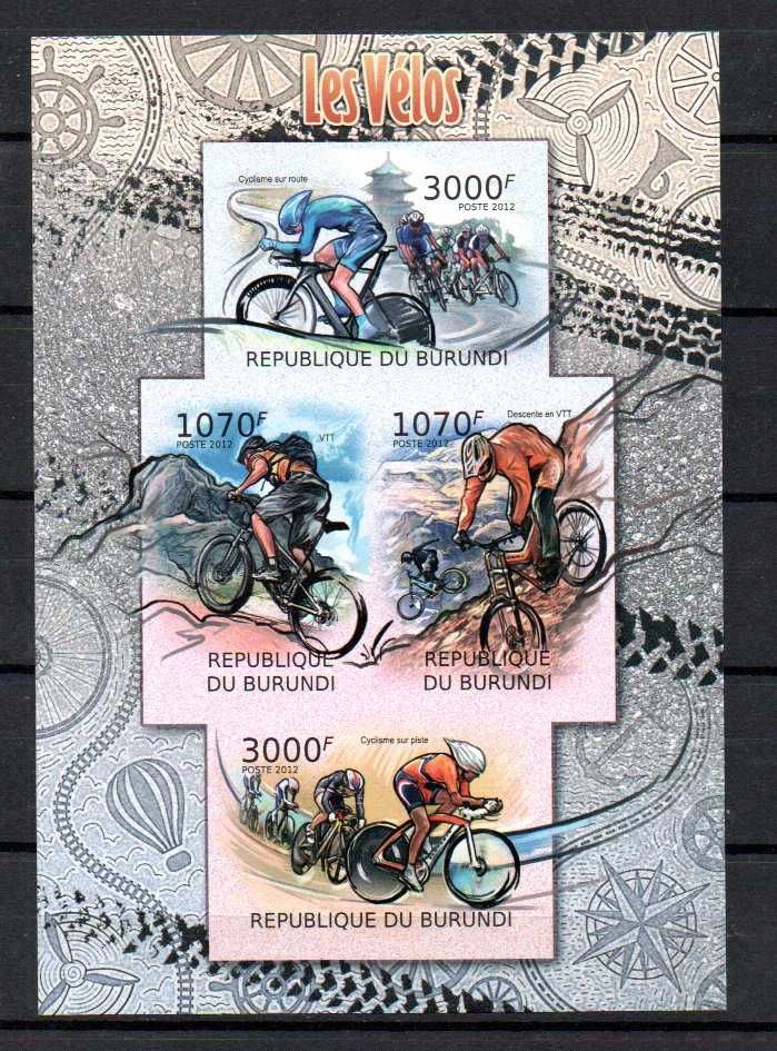 Znaczki Burundi - rower, rowery, wyścigi
