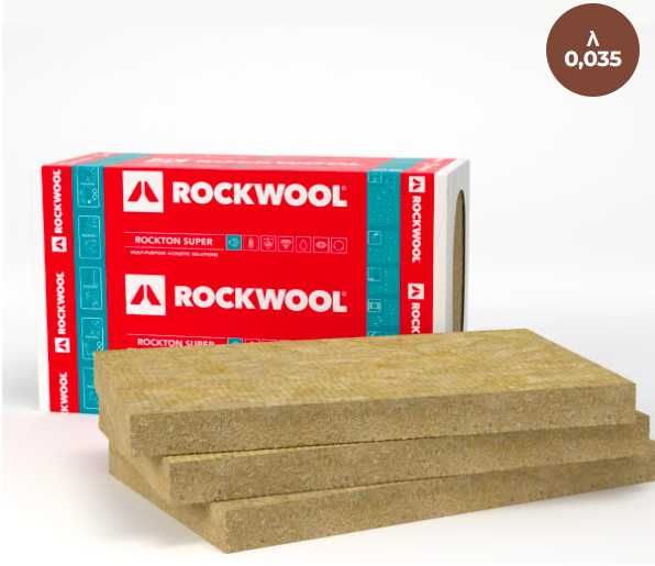 Wełna skalna Rockwool: Rockton Super 0,035 40m² klasa A1 grubość 200mm