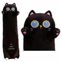 Długi kotek maskotka poduszka pluszak kot 100 cm czarny