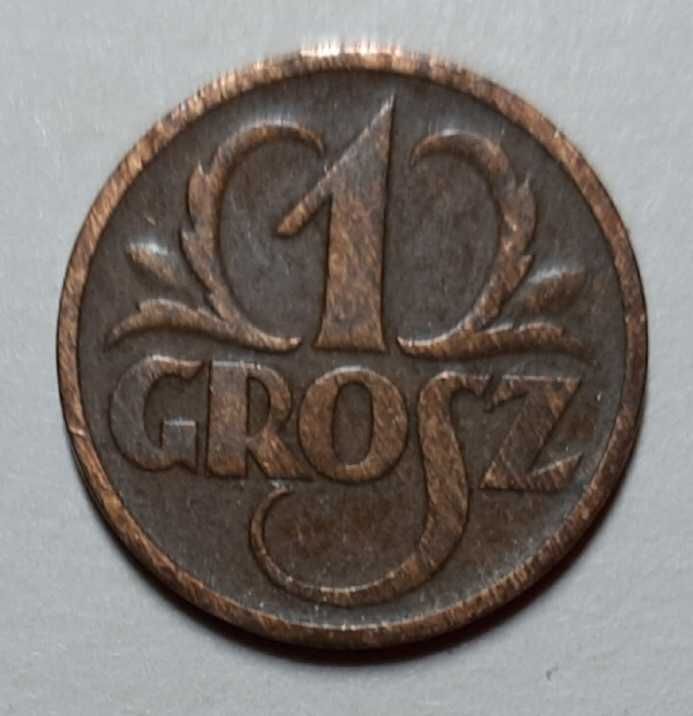 3 monety 1 grosz z lat: 1937, 1938 i 1939