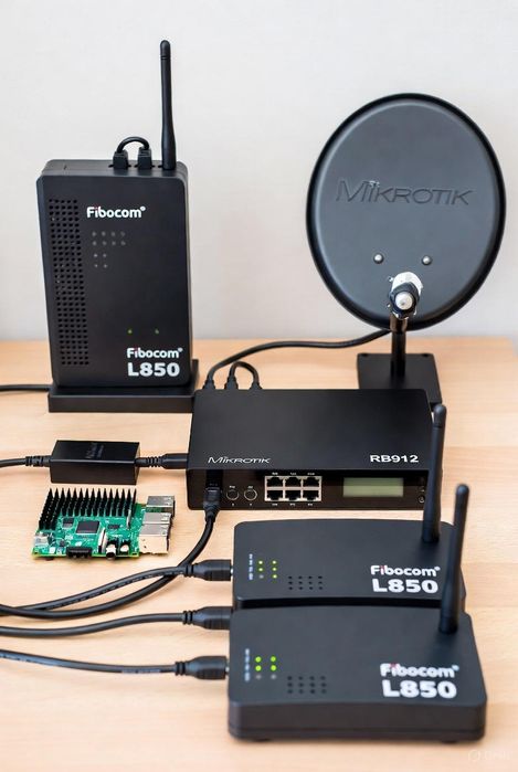 Мощный комплект мобильного 4G интернет. LTE WAN на raspberry, Mikrotik
