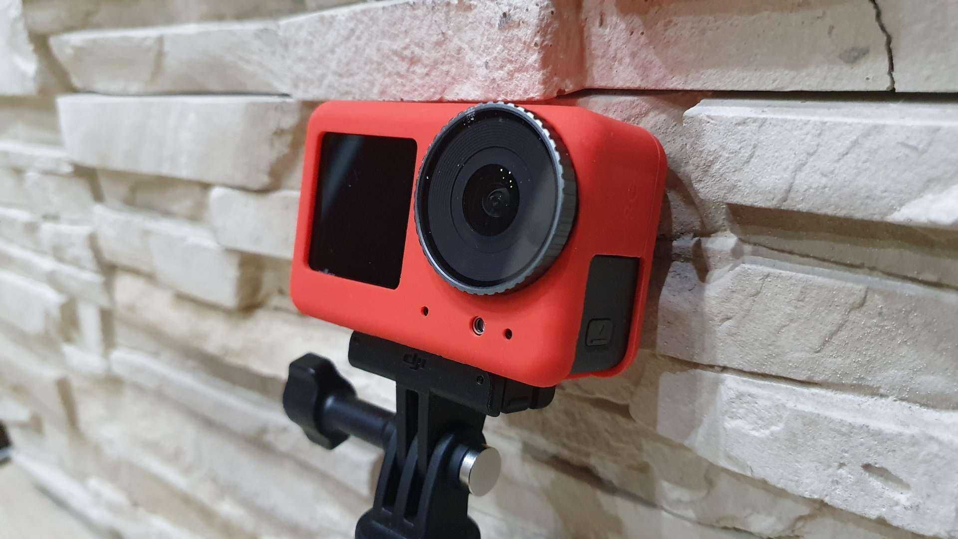 silikonowa osłona pokrowiec etui + kapsel dekiel DJI Osmo Action 3 RED