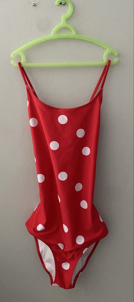 Strój kapielowy h&m rozmiar 158/164 czerwony w groszki kropki