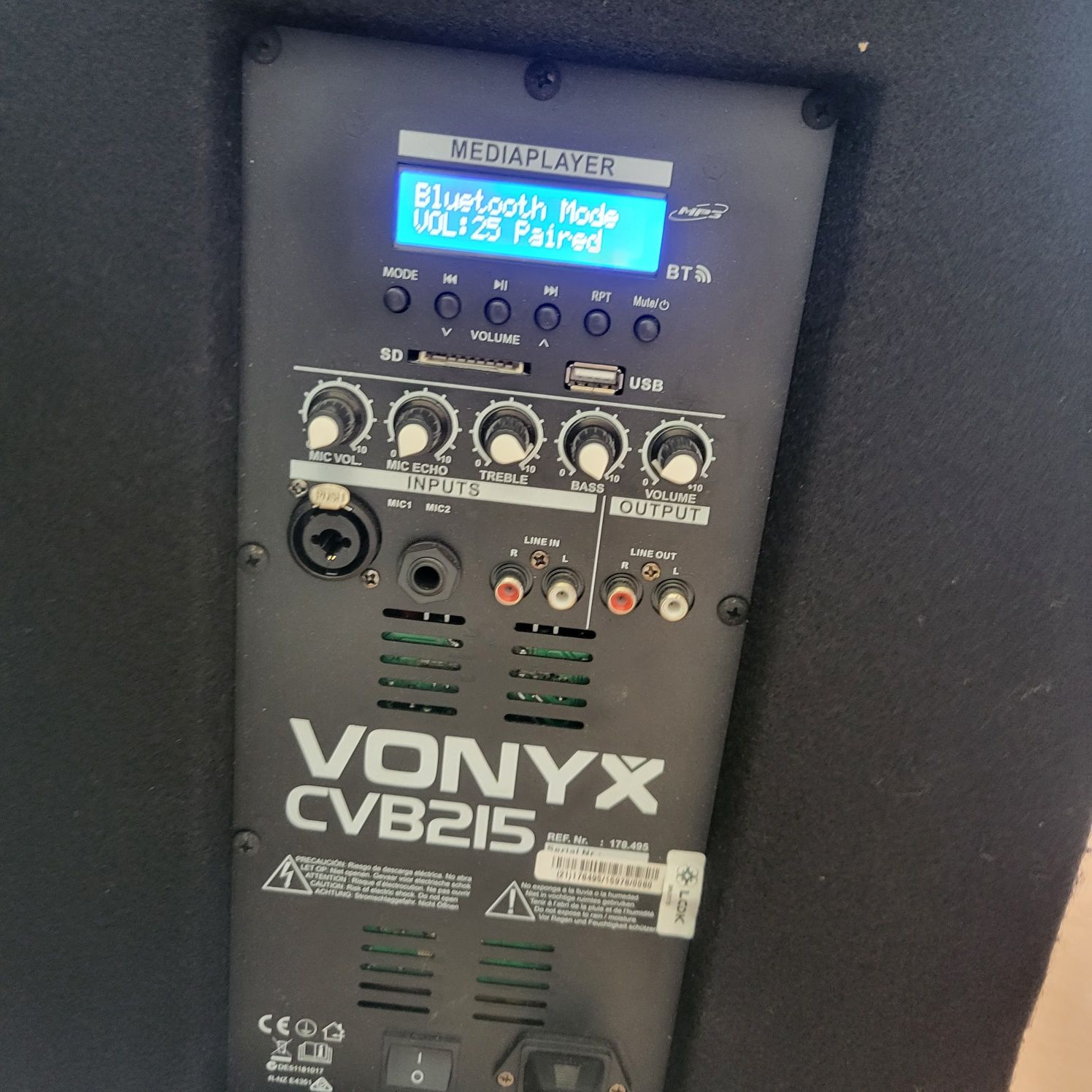 Kolumna estradowa aktywna vonyx CVB215 800w bluetooth/ WYSYŁKA