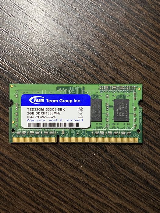 Опепативная память, SoDIMM DDR3 2GB 1333 MHz Team, lenovo thinkpad