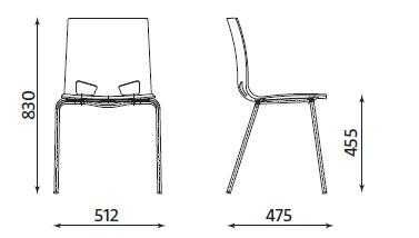 Krzesło Fondo PP Nowy Styl - chromowane nogi - cena za 4 szt