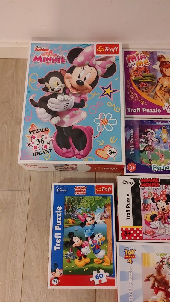 7szt. Zestaw puzzli 3-5lat patyczki konstfukcyjne gry