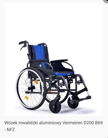 Wózek inwalidzki aluminiowy Vermeiren D200 B69 -