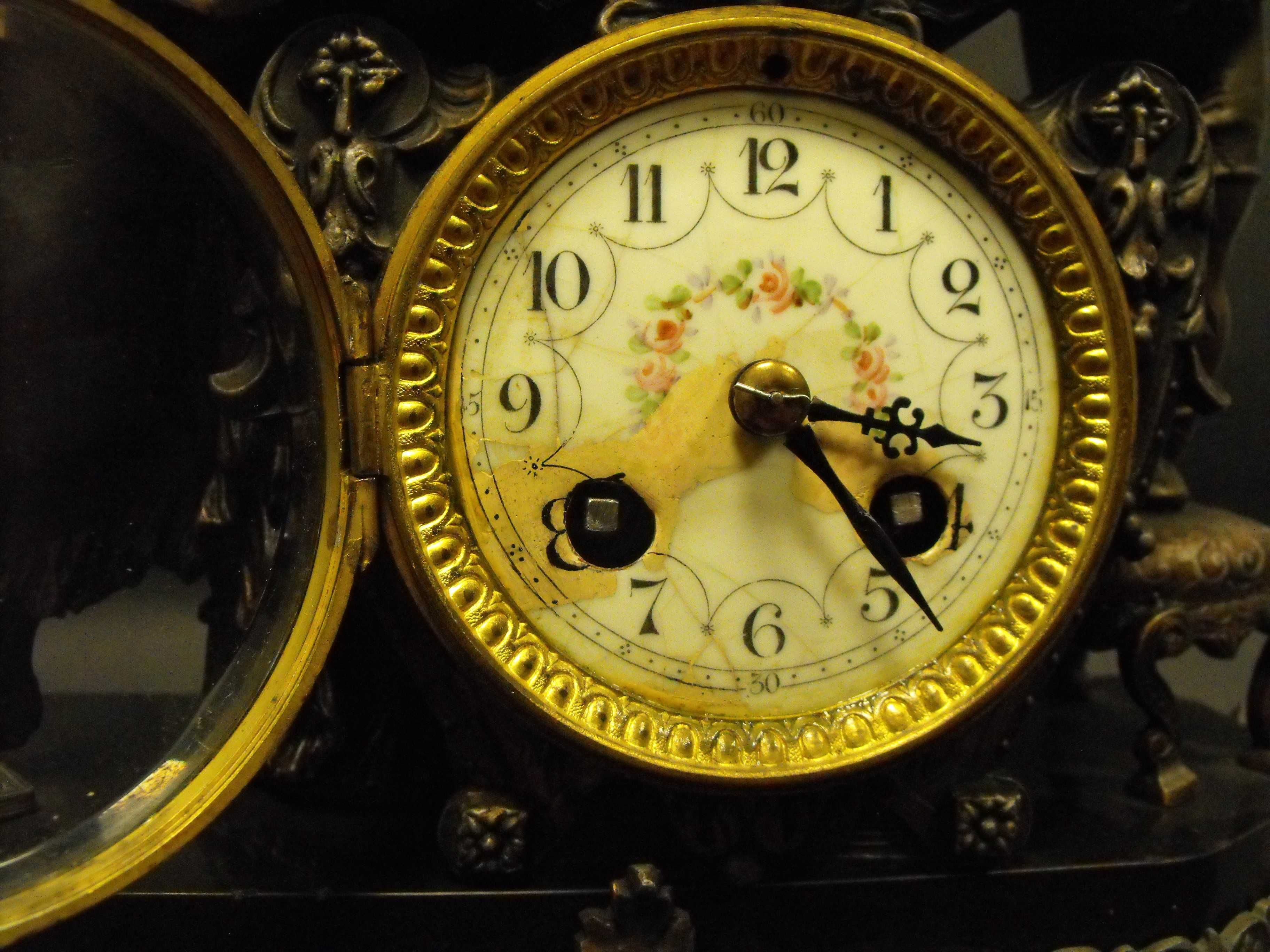 Duży FRANCUSKI zegar kominkowy 1889 r