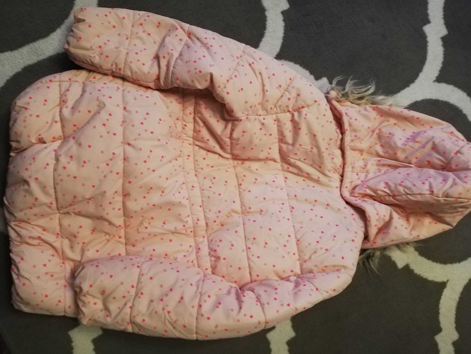 Kurtka zimowa H&M różowa dziecięca rozmiar 134